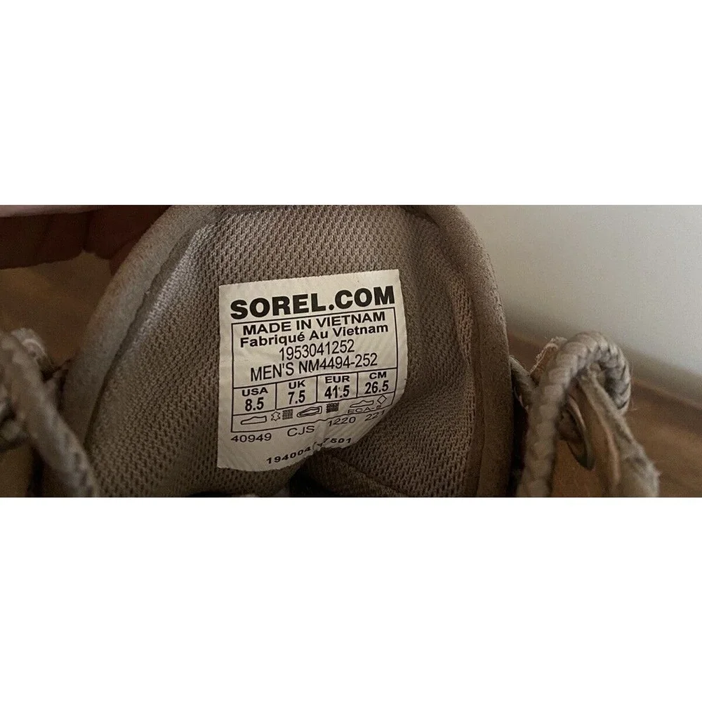 SOREL Caribou Mod Chukka Boots Mens Suede & Nylon Rain Boot Waterproof 8.5 Fungi